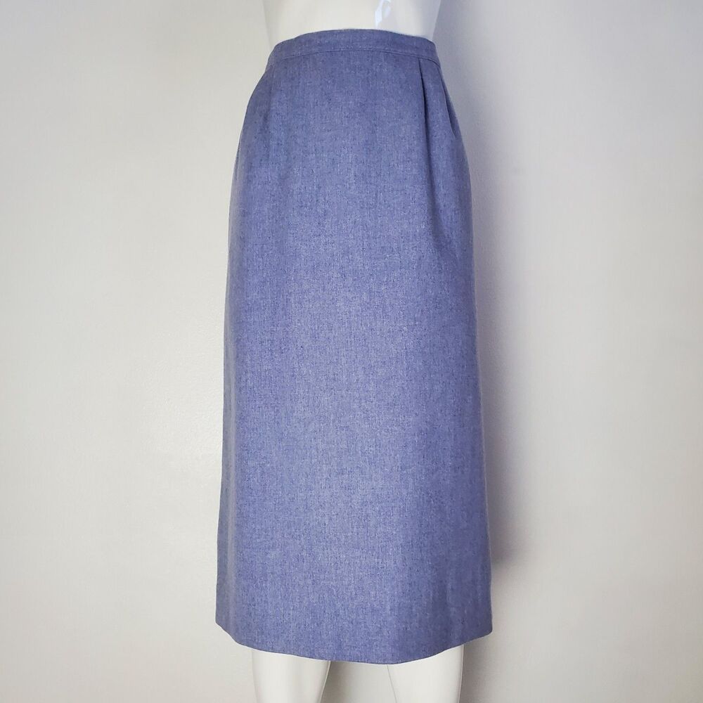 Vintage 80's Pendleton Periwinkle Wool Midi Skirt